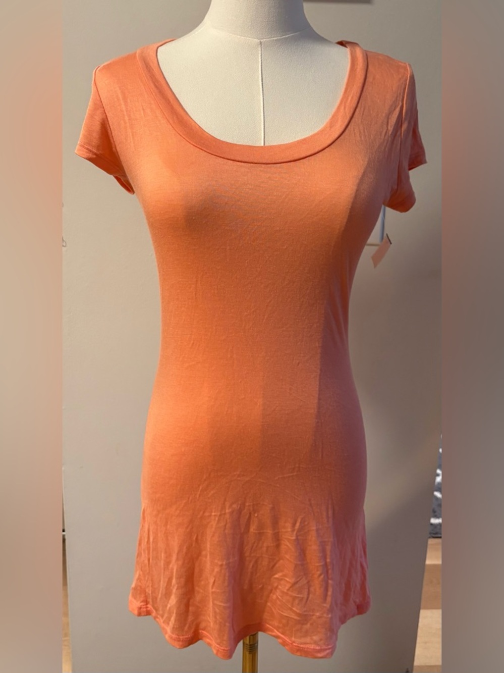 NWT Living Doll Los Angeles soft stretch jersey knit longline tee shirt